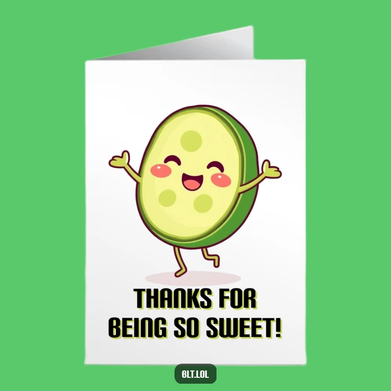 Free Printable Pickle Cartwheel Thank You Card: Playful Downloadable Greeting