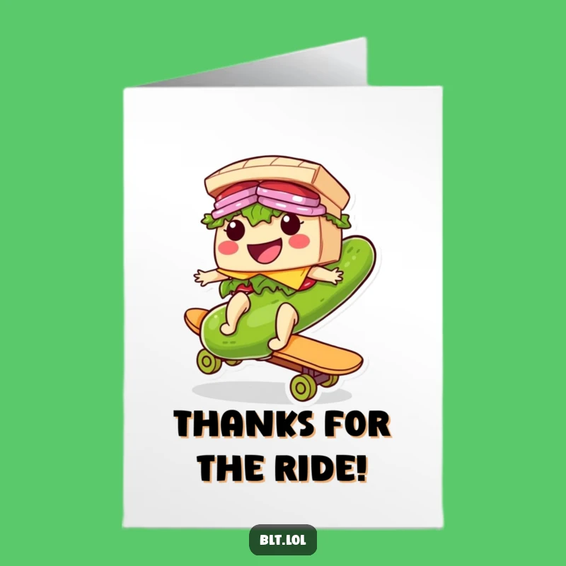 Free Printable Thank You Card: BLT Rides a Pickle