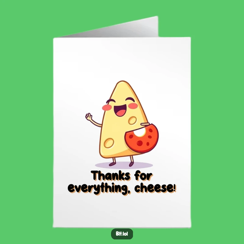 Free Printable Thank You Card: Grateful Cheese Downloadable Gift for a Delicious Thanks!