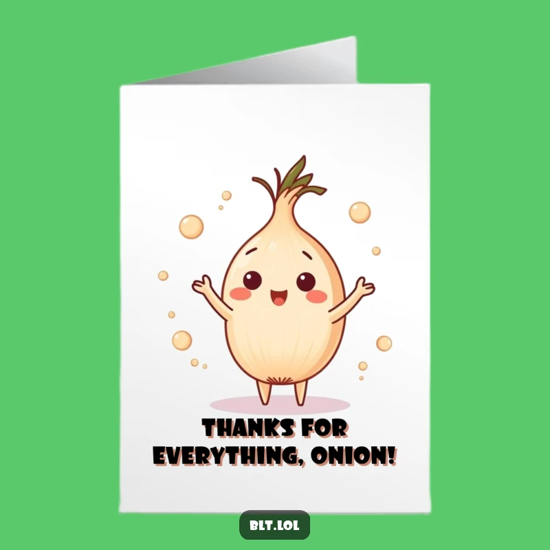 Free Printable Thank You Card: Juggling Onion Ring - Grateful Gesture