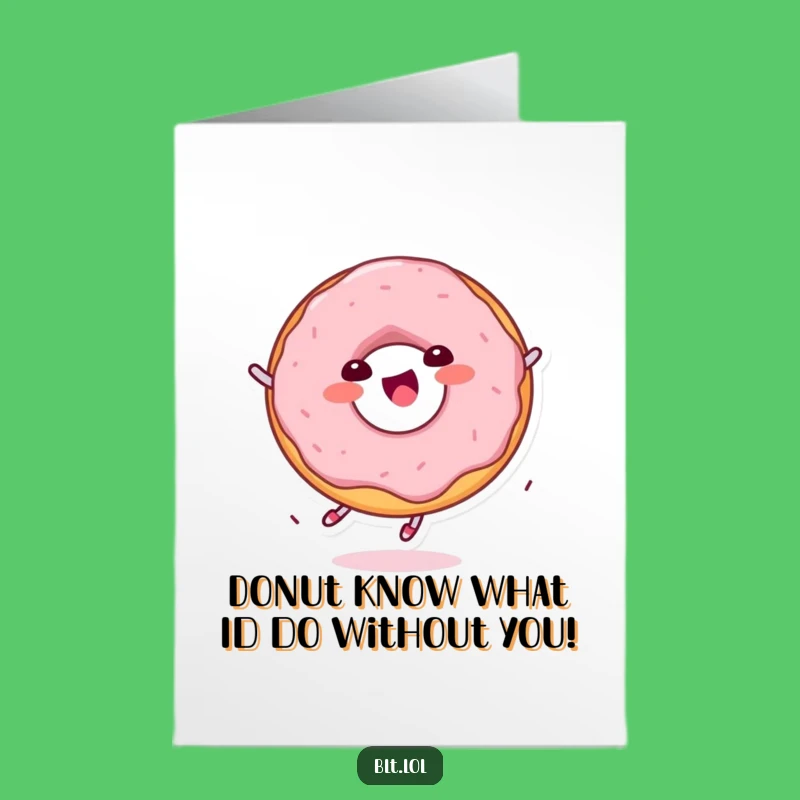 Free Printable Thank You Card: Kawaii Donut Spinning - Downloadable Appreciation
