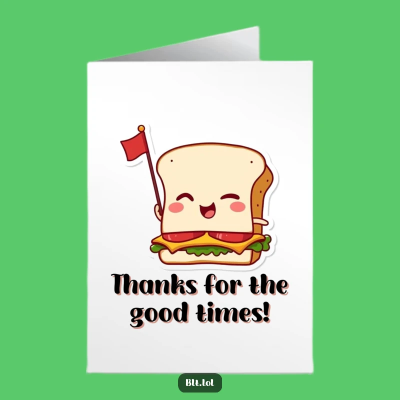Free Printable Thank You Card: Winking BLT Downloadable Gift for a Delicious Thanks!
