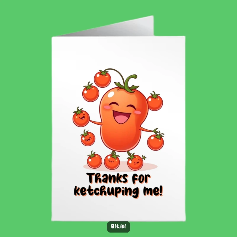Hilarious Free Printable Tomato Juggling Thank You Card - DIY