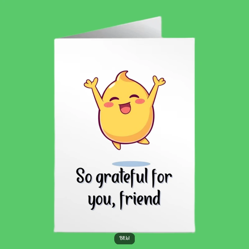 Free Printable Thank You Card: Mustard Blob Funny Downloadable Gift