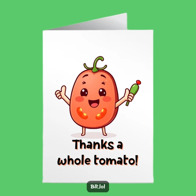 Funny Free Printable Thank You Card: Tomato Pickle Wave Downloadable