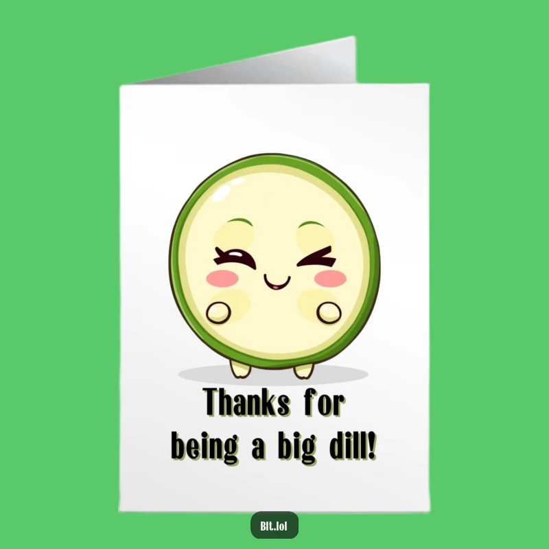 Free Printable Thank You Card: Winking Pickle