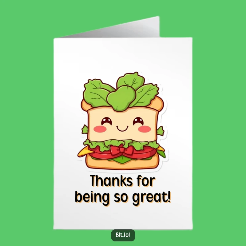 Free Printable BLT Sandwich Thank You Card: Deliciously Funny Downloadable Gift