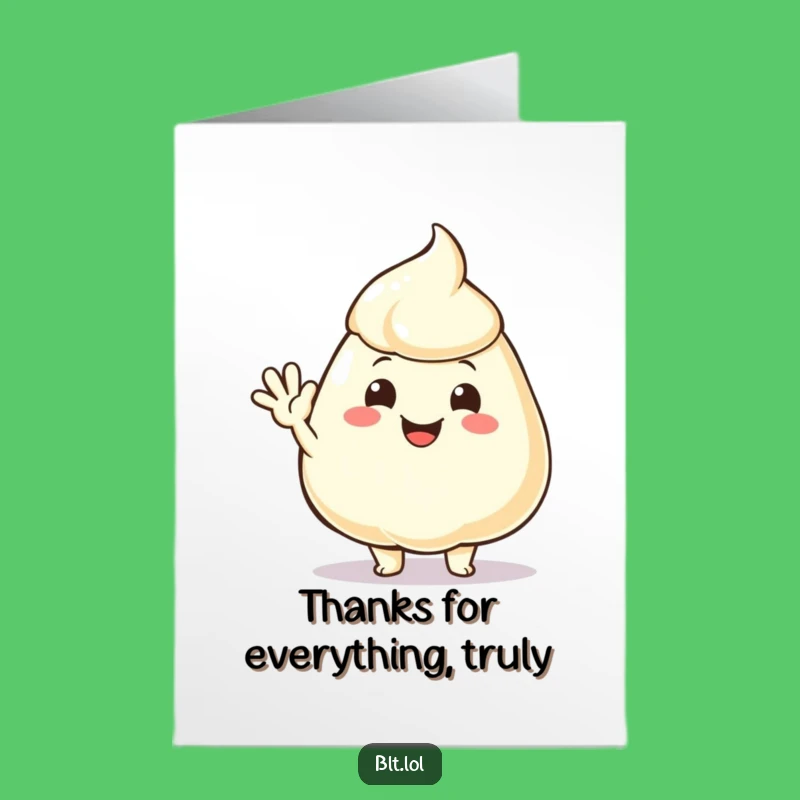 Free Printable Thank You Card: Mayo Dollop Funny Downloadable Gift