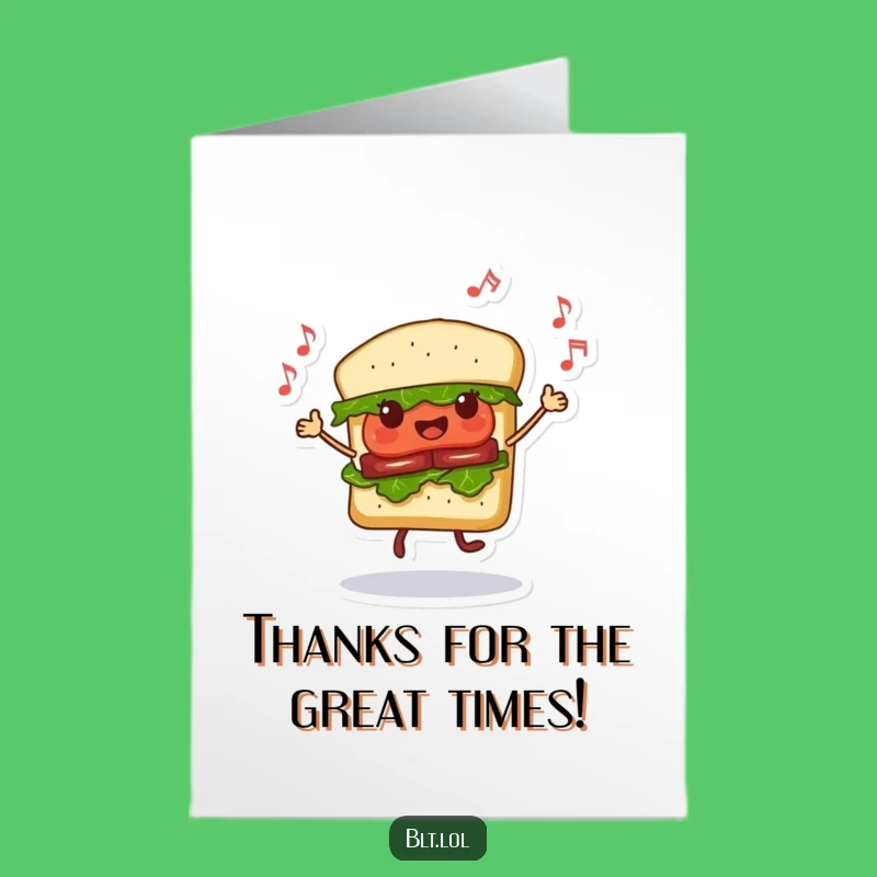 Free Printable BLT Sandwich Thank You Card Delicious Downloadable Gift