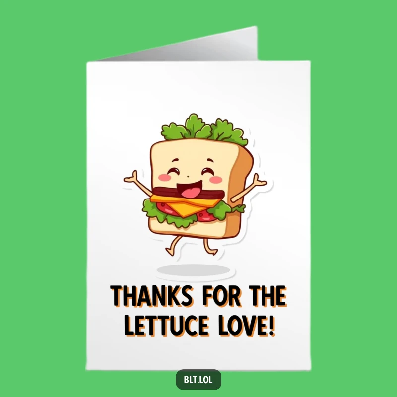 Free Printable BLT Dance Thank You Card - Funny Downloadable Gift for Sandwich Fans