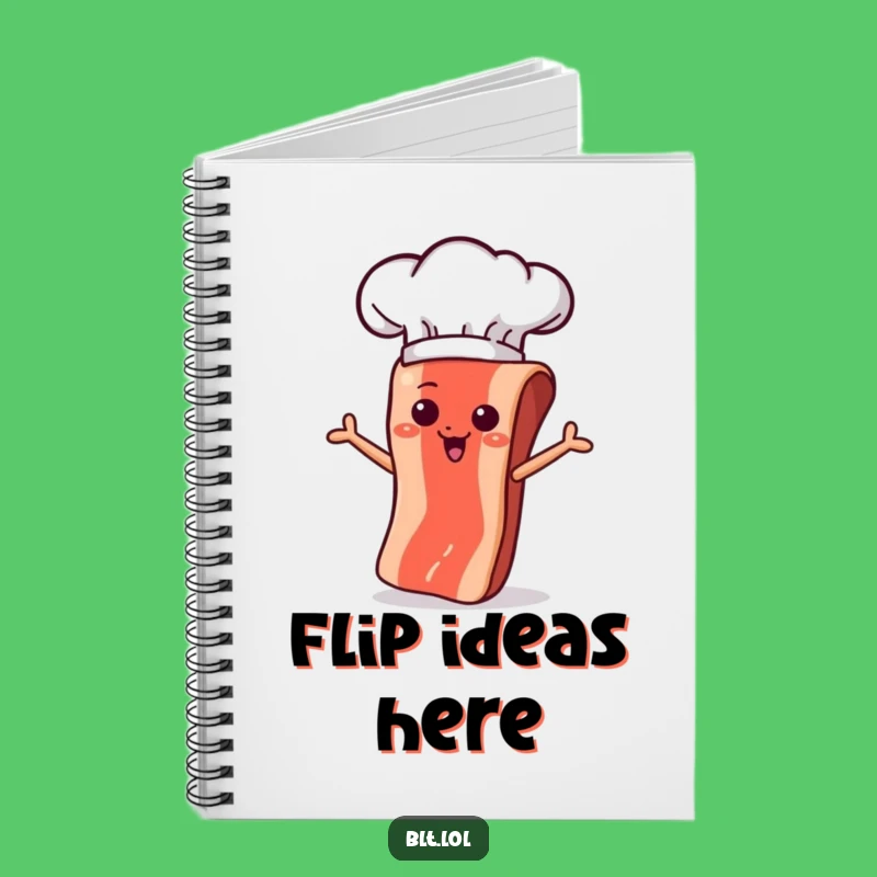 Funny Flipping Bacon Chef Hat Notebook - Jot Down Recipes with Flair