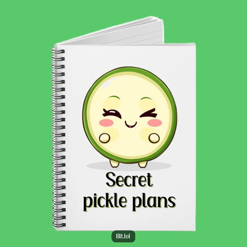 Funny Pickle Slice Notebook Winking Mischievous Character Creative Journal Gift