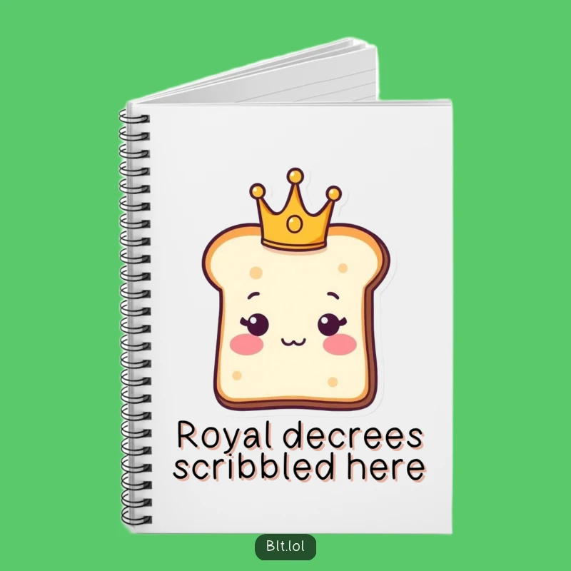 Funny Royal Bread Slice Notebook - Regal Carb Journal for Majestic Notes