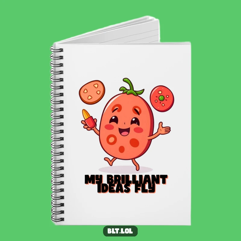 Funny Tomato Juggling Notebook - Hilarious Journal Cover, Perfect Gift for Writers