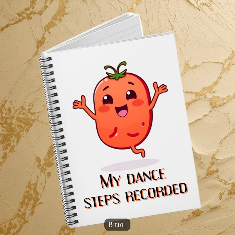 Funny Notebook: A tomato slice character in a bouncy dance pose. Perfect funny gift for journaling.