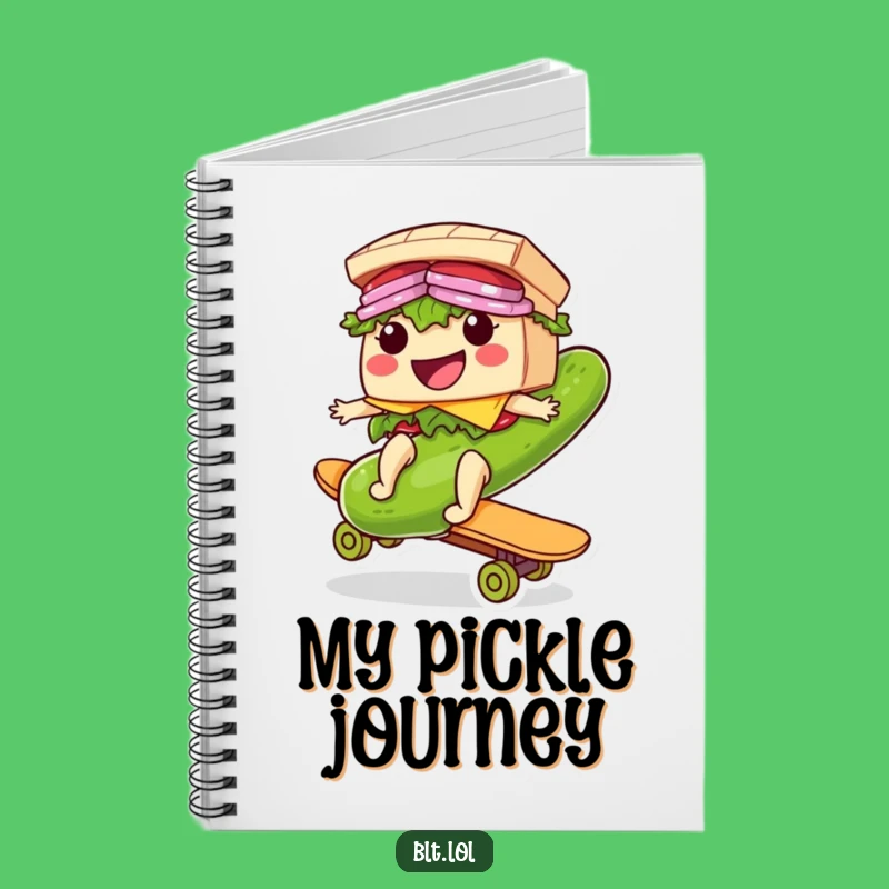Funny Riding BLT Sandwich Notebook: Pickle Skateboard Journal, Perfect Gift