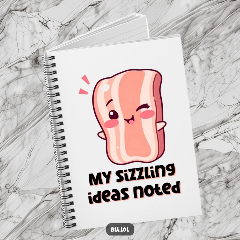 Funny Notebook: A bacon strip character winking playfully. Perfect funny gift for journaling.