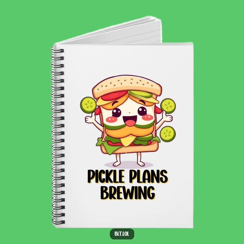 Funny BLT Sandwich Pickle Juggling Notebook - Witty Journal Gift
