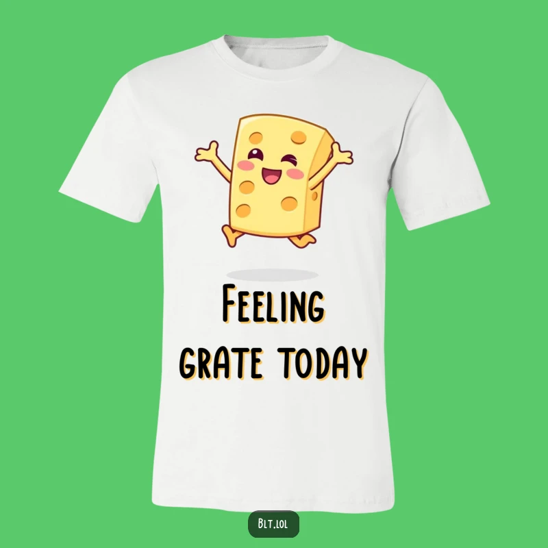 Funny Cheese Slice T-Shirt Happy Jumping Character A Comfy Laugh Gift