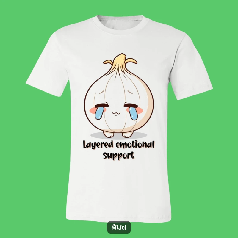 Funny Crying Onion T-Shirt: Shy Character Tee for Laughs