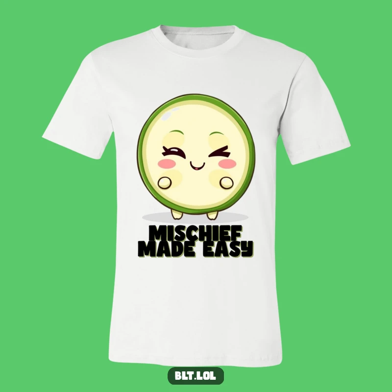 Funny Pickle Slice T-Shirt Winking Mischievous Character A Comfy Laugh Gift