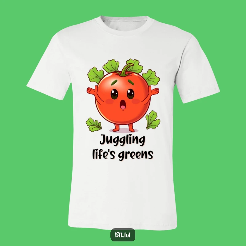 Funny Tomato Juggling T-Shirt: Wearable Veggie Fun for Salad Lovers and Gift Seekers