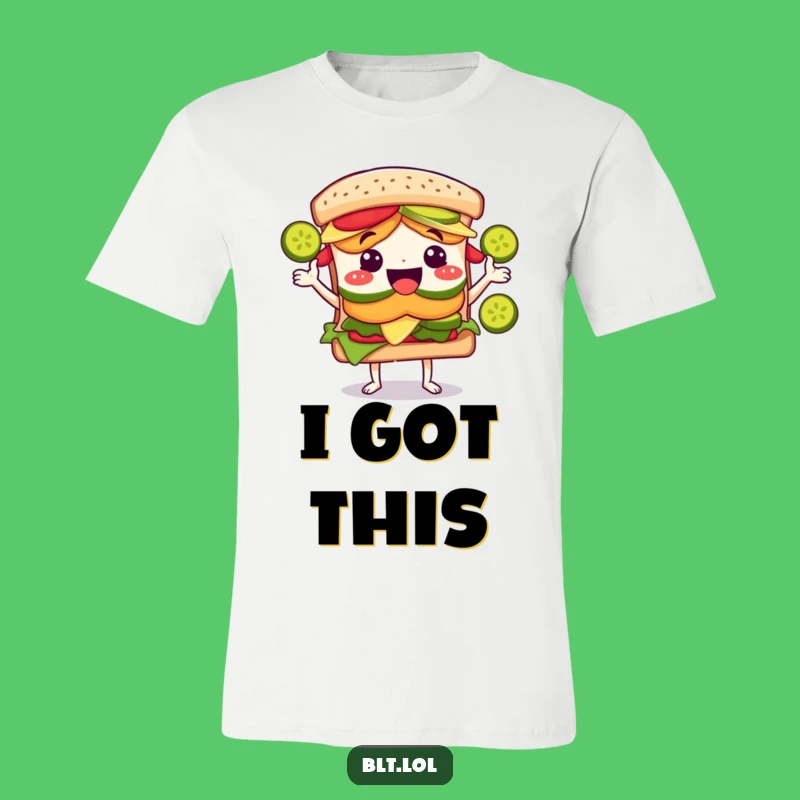 Funny BLT Sandwich Pickle Juggler Tee - Comedic Sandwich Apparel Gift