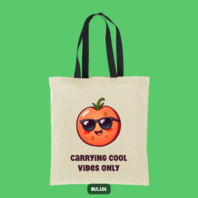 Funny Tomato Sunglasses Tote Bag - Cheerful Veggie Carry-All Gift