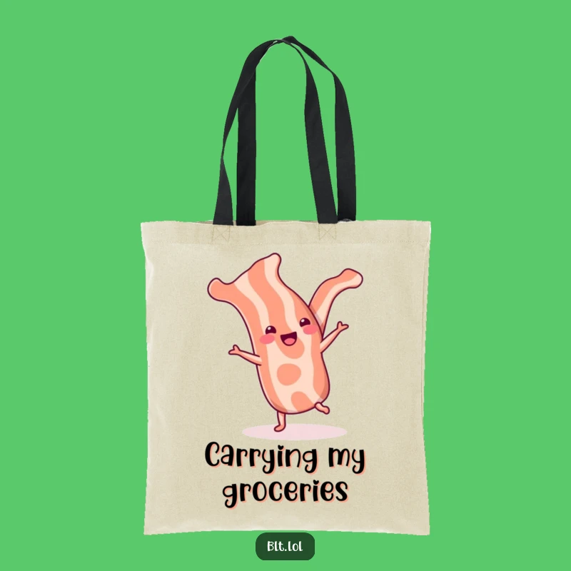 Funny Bacon Cartwheel Tote Bag: Carry Your Cheer Everywhere