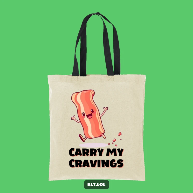 Funny Bacon Tote Bag - Stylish & Hilarious Anthropomorphic Foodie Carryall Gift