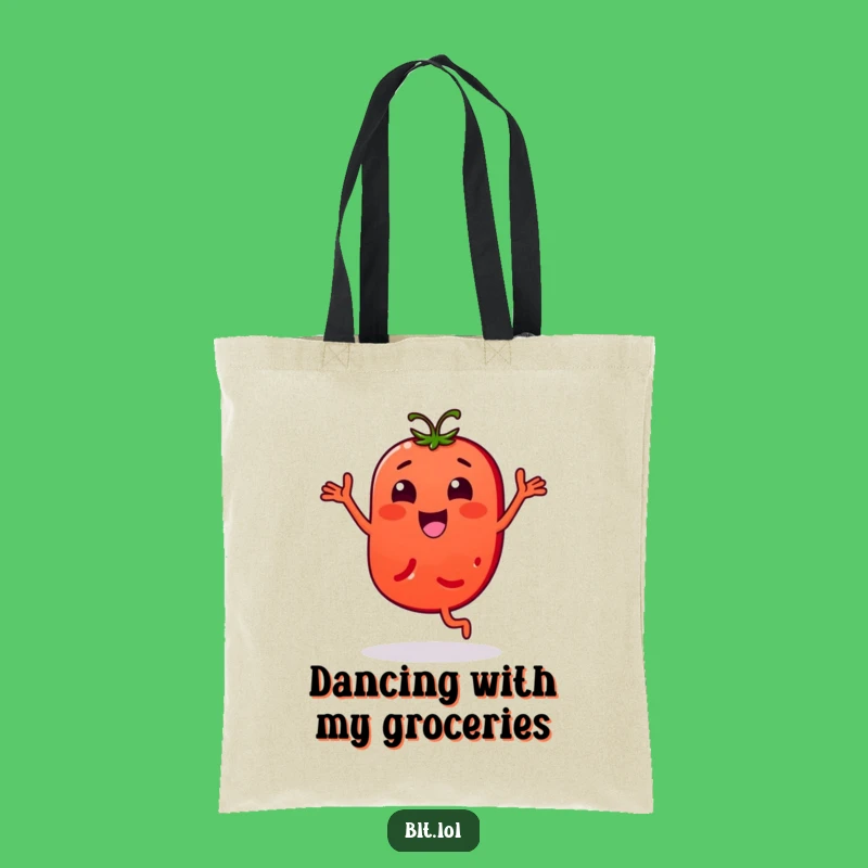 Funny Bouncy Tomato Slice Tote Bag - Energetic Veggie Dance Accessory Gift