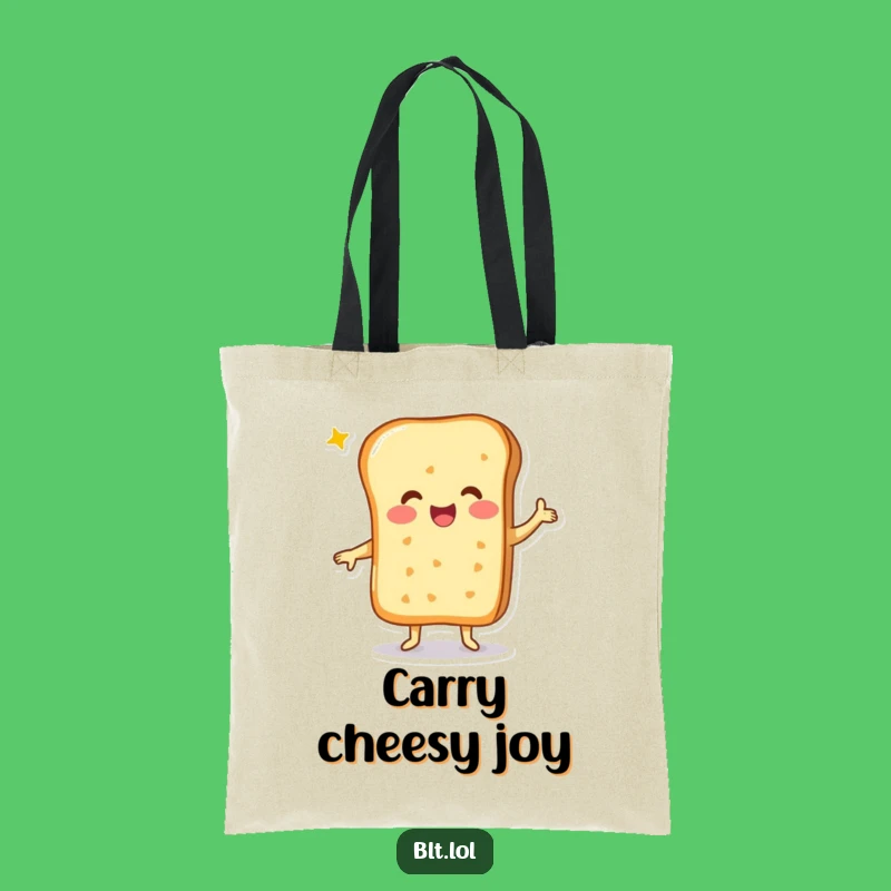 Funny Cheesy Bread Happy Dance Tote Bag - Carry Your Comfort Food Style