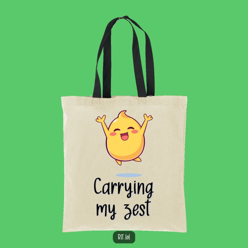 Funny Mustard Blob Leaping Tote Bag: Carry Happiness Everywhere!