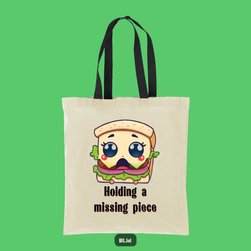Funny Surprised BLT Sandwich Tote Bag: Bite Taken Eco-Friendly Funny Gift