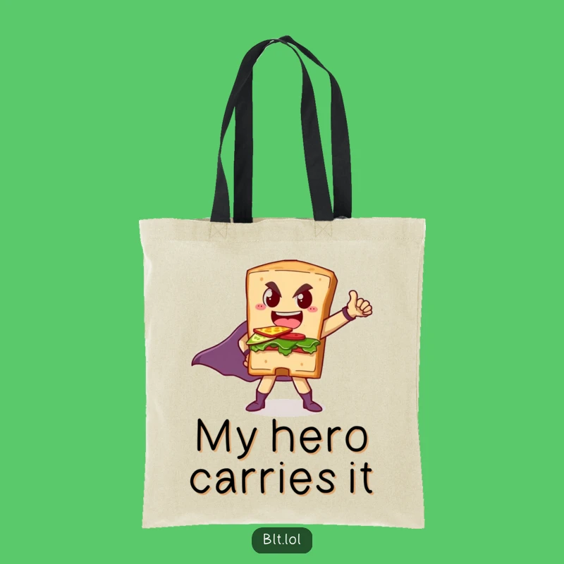 Funny BLT Superhero Sandwich Tote Bag: Carry Your Mission with Comical Strength and Style