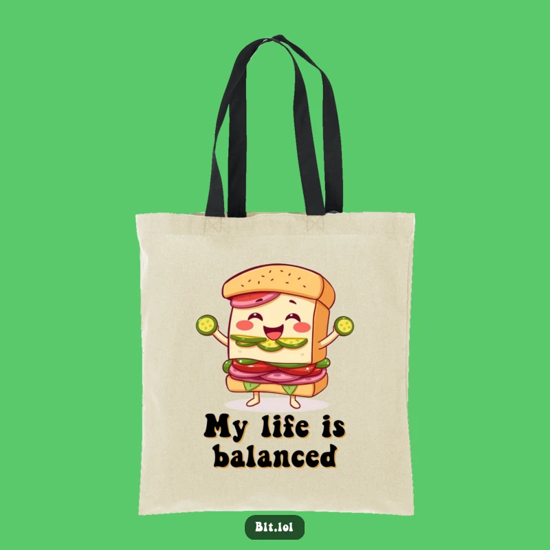 Funny Juggling BLT Sandwich Tote Bag: Pickle Slice Art, Great Gift