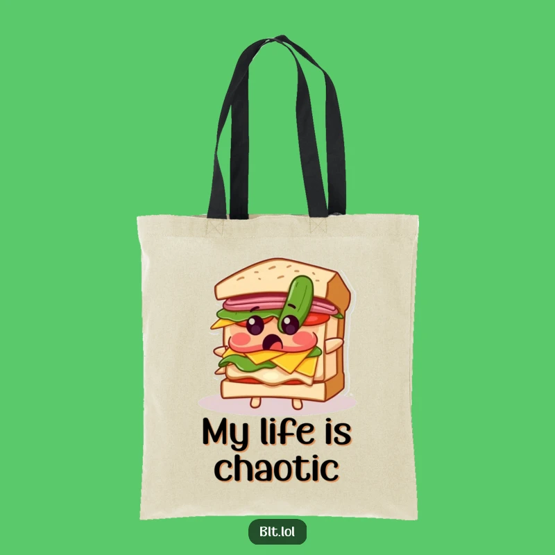 Funny Surprised BLT Sandwich Pickle Tote Bag: Carry Your Essentials with Comical Alarm