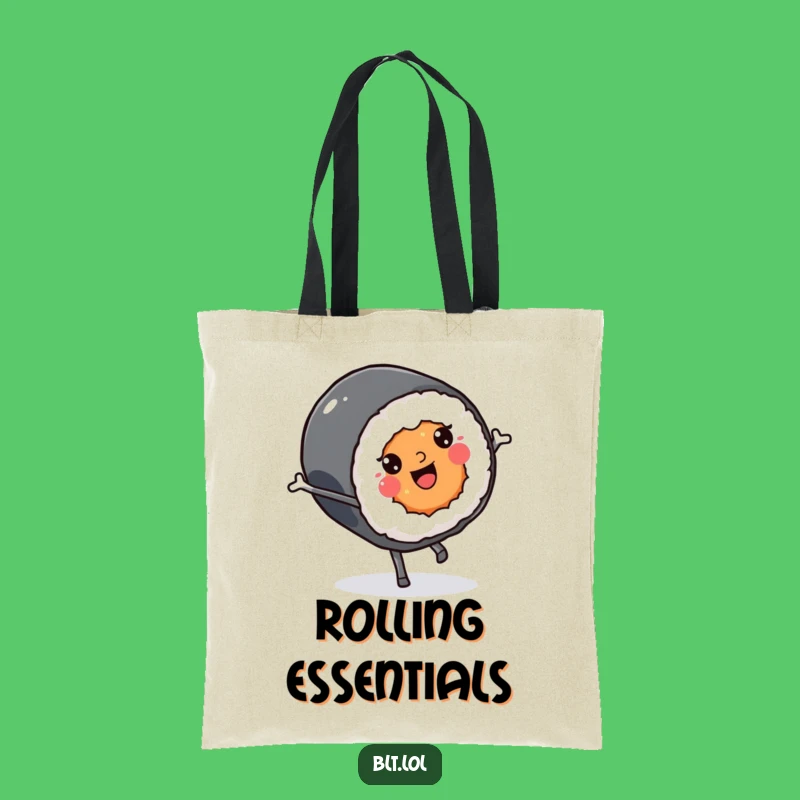Funny Kawaii Sushi Cartwheel Tote Bag: Carry Your Fun Wherever You Go