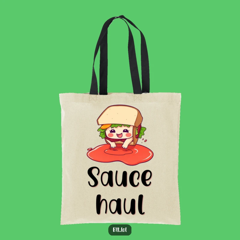Funny BLT Sandwich Sauce Dive Tote Bag - Whimsical Grocery Accessory